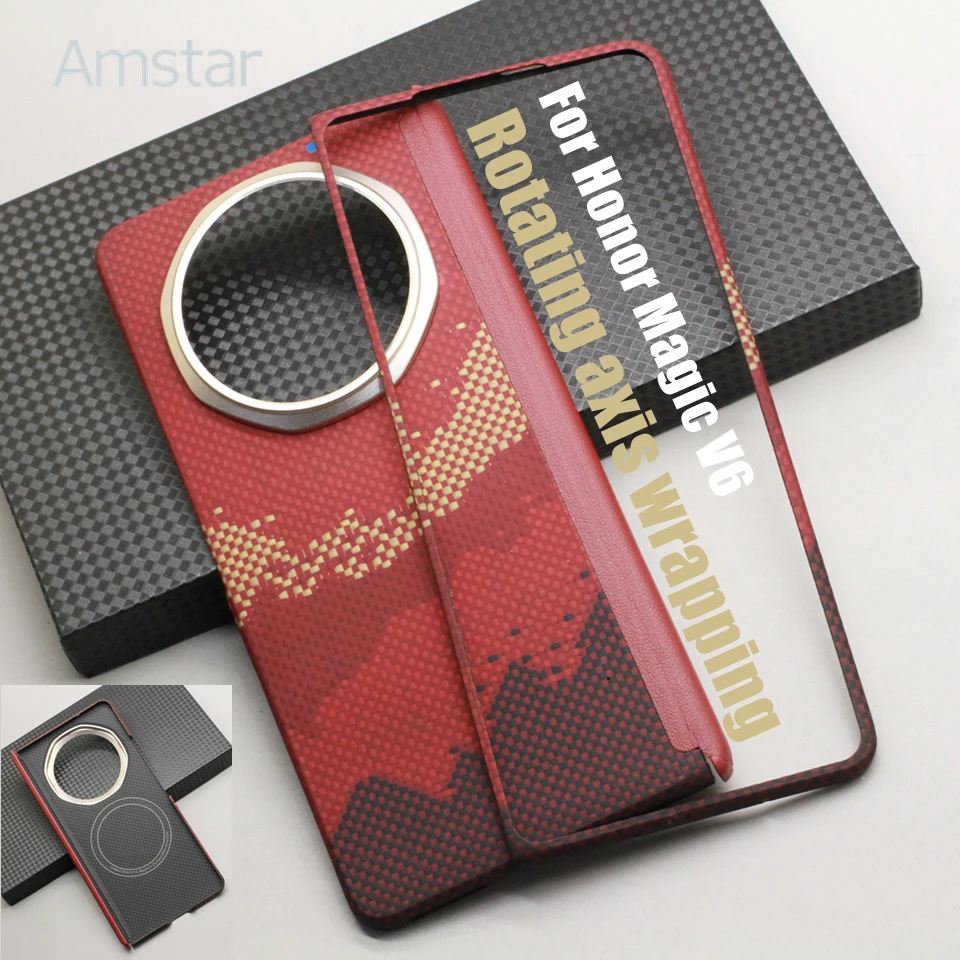 Amstar Carbon Fiber Magnetic Foldable Case with 600D Aramid Fiber - Magsafe Compatible
