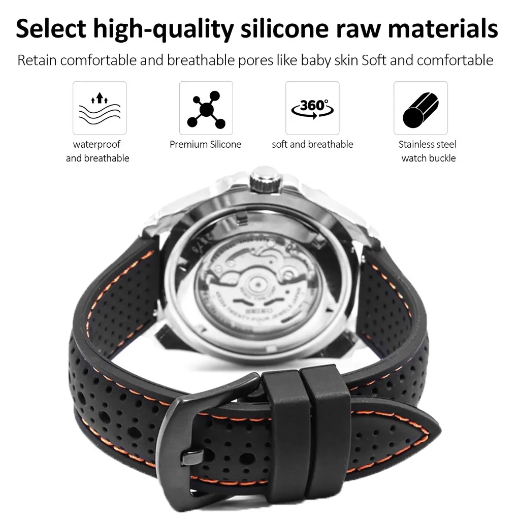 Breathable Soft Silicone Sports Watchband Strap - Universal Size Smartwatch Accessory