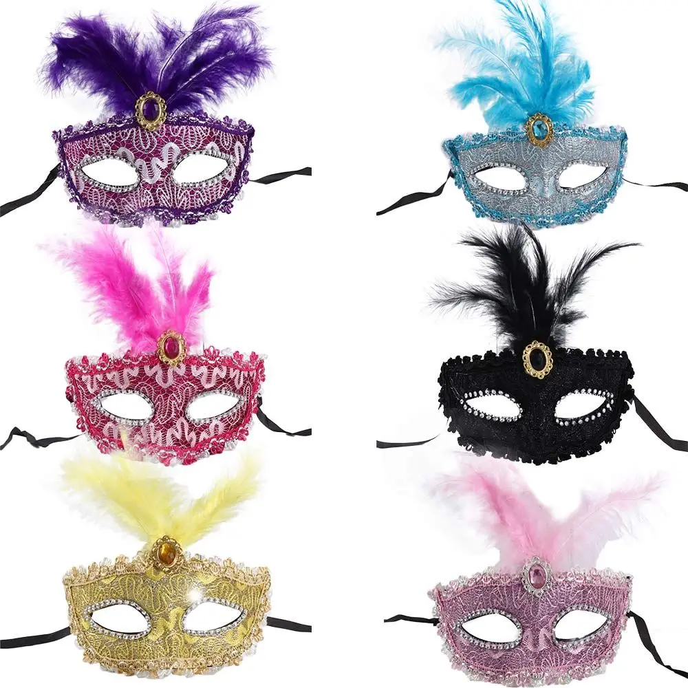Masquerade Mask Party Woman Luxury Peacock Feathers Half Face Cosplay Costume Venetian For Children