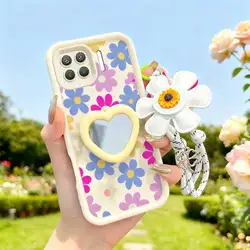3 - Piece Cartoon Flower Phone Case Set with Lanyard and Craft Embellishments for OPPO F15 (WHITE)
