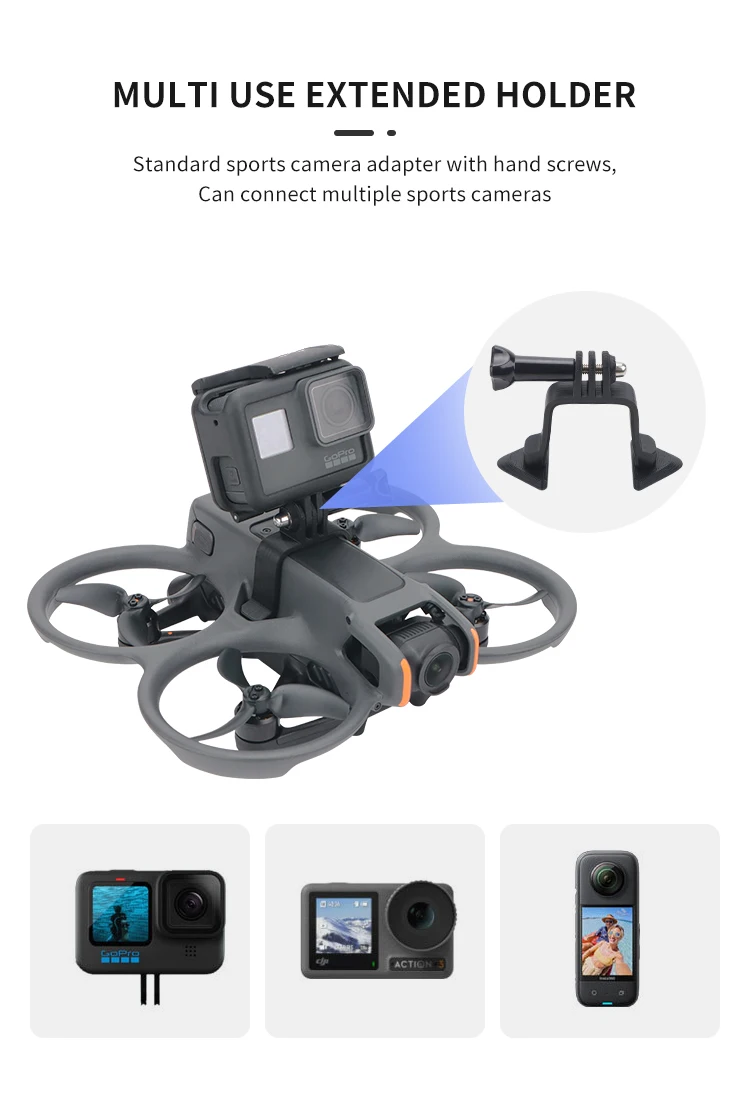 Description Picture 3 of itemExtension Bracket For GoPro 10 9 Insta360 Panoramic Camera Mounting Fixing Adapter Holder For DJI Avata 2 Drone Accessories