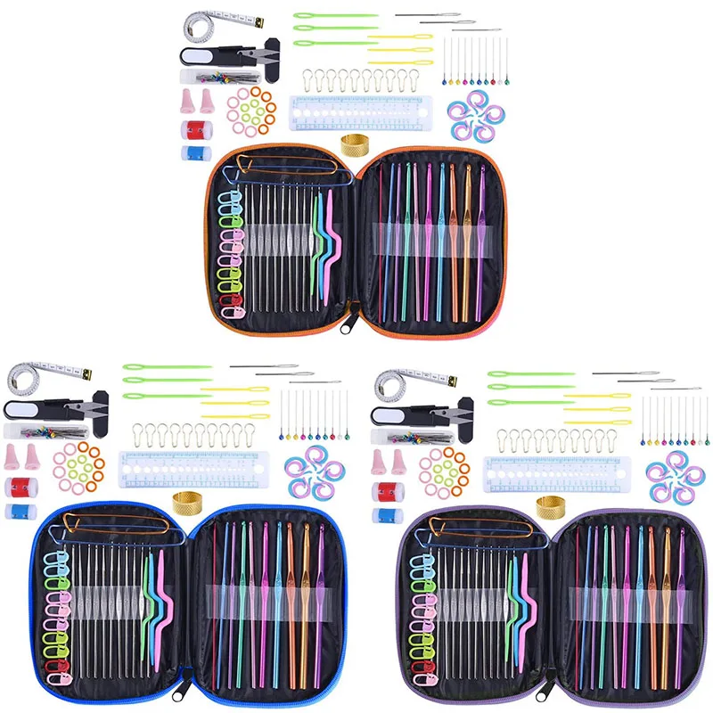 

100Pcs Crochet Hook With Yarn Knit Gauge Stitch DIY Tools Kit