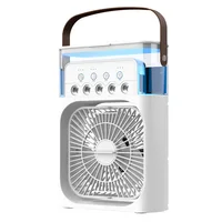 Ventilateur rafraîchisseur d'air portable HOOMEI avec réservoir d'eau de 500 ml, rafraîchisseur d'air évaporatif personnel, ventilateur de bureau à 3 vitesses avec humidificateur à brume, veilleuse LED 7 couleurs, mini climatiseur USB Type-C 6