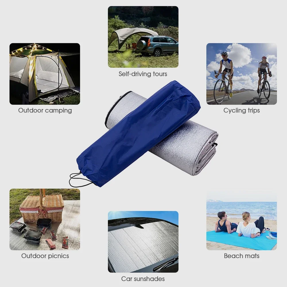 

Waterproof Picnic Blanket, Camping Mat, Ultralight, Foldable, Outdoor, Aluminum Foil, Tent Pad, Hiking, Beach, 200x200cm