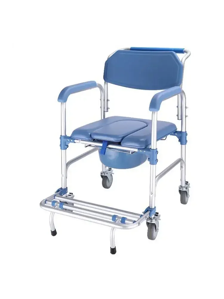suitable for Toilet Chair Elders Potty Chair with Four Wheels Movable Aluminum Alloy Wheelchairs Old Men Patients