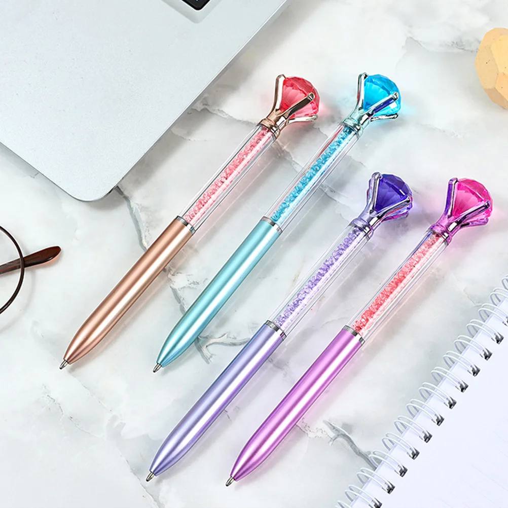

8 Pcs Household Ballpoint Pen Office Home Accessories Plastic Diamond Shape Pens