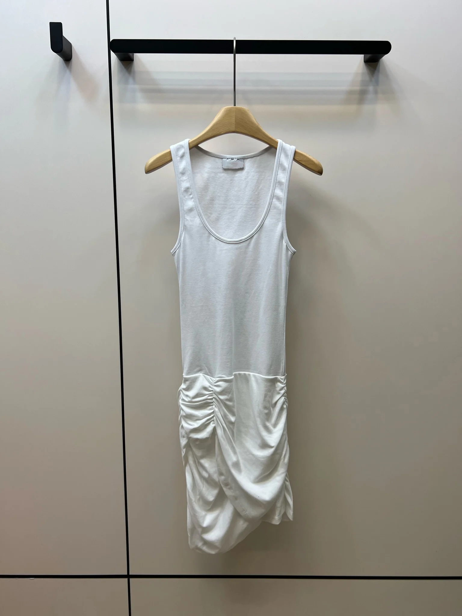 

2023 Vest splicing asymmetrical slit pleated dress