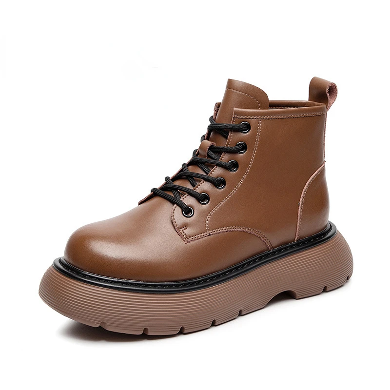 thumbnail image 1 of Botines Martin 2022, zapatos de estilo callejero de moda para mujer, zapatos de plataforma de cuero con cordones, botas, 1 of 4