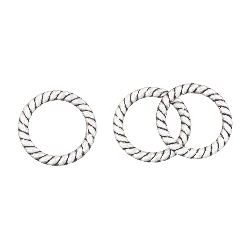 

Circle Charms Connectors Metal Silver Plated 30pcs Weave Handicrafts Accessories Jewelry DIY 22mm Big Handiwork Decoration Loop