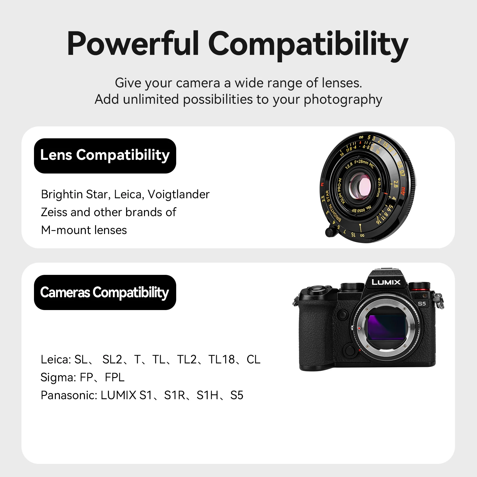Adattatore K&amp;F Concept Pentax DA / Leica L | Anello Per Obiettivi Pentax Su Mirrorless Sigma Fp Panasonic S1