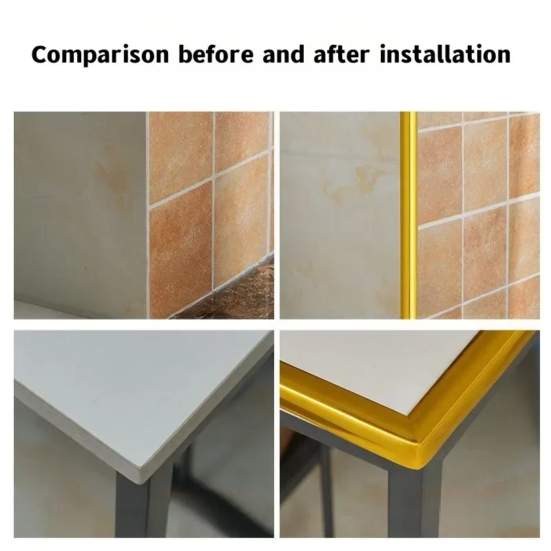 3M Self-adhesive mirror sticker Wall Corner Molding Trim Child safety table corner anti-collision strip for cabinet table drawer wall sticker,mirror wall sticker