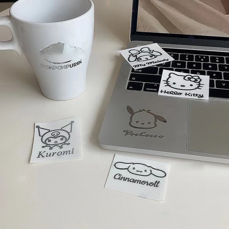 

6PCS Sanrio Hello Kitty Kuromi Cartoon Cat Dog Mobile Phone Metal Stickers For Iphone Smart Phone Case Sticker Kids Gift
