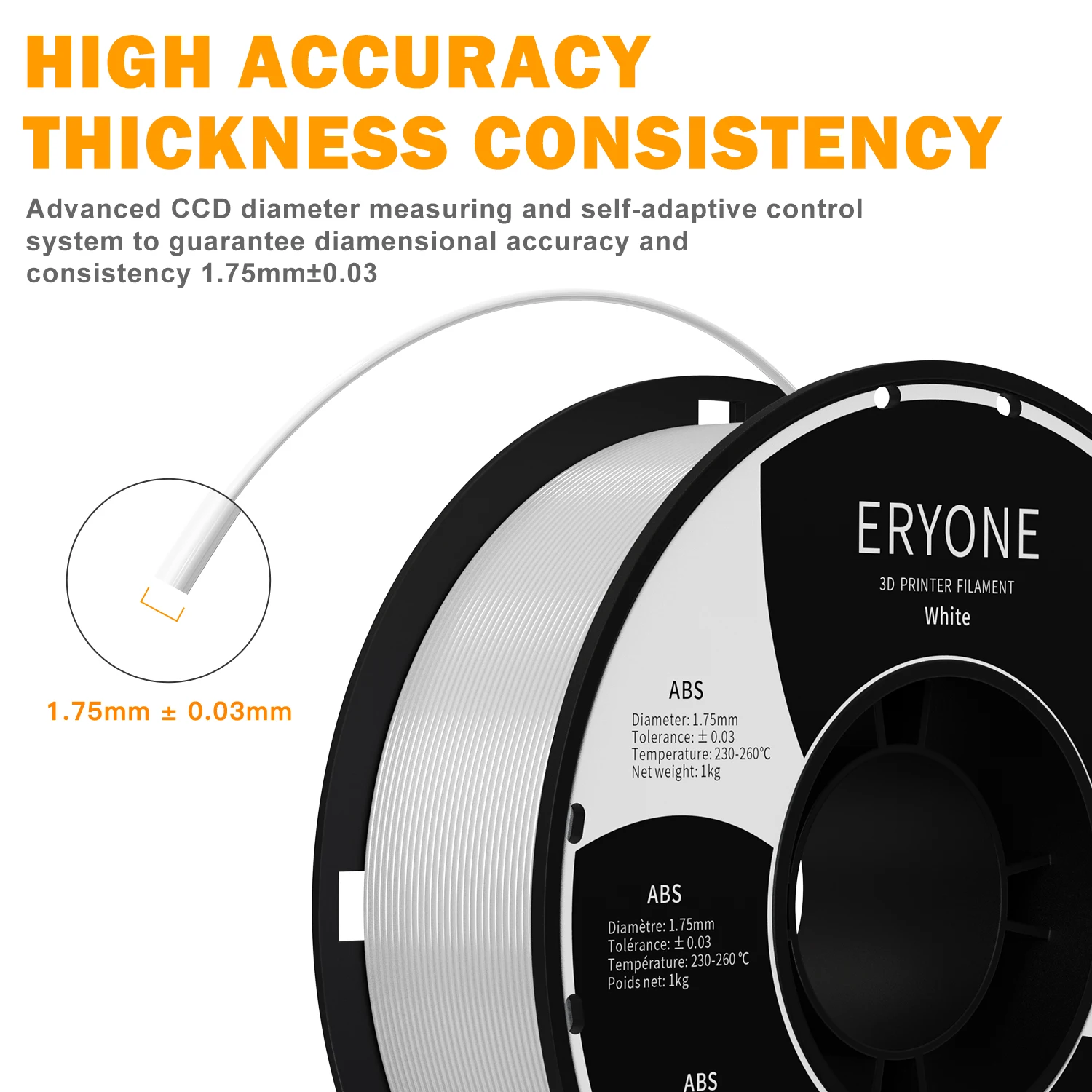 ERYONE 10KG Aktion Neuerscheinung ASA 1,75mm 3D-Druckfilament 1KG für 3D FDM Drucker Schneller Versand 1KG Spule – Detail 17