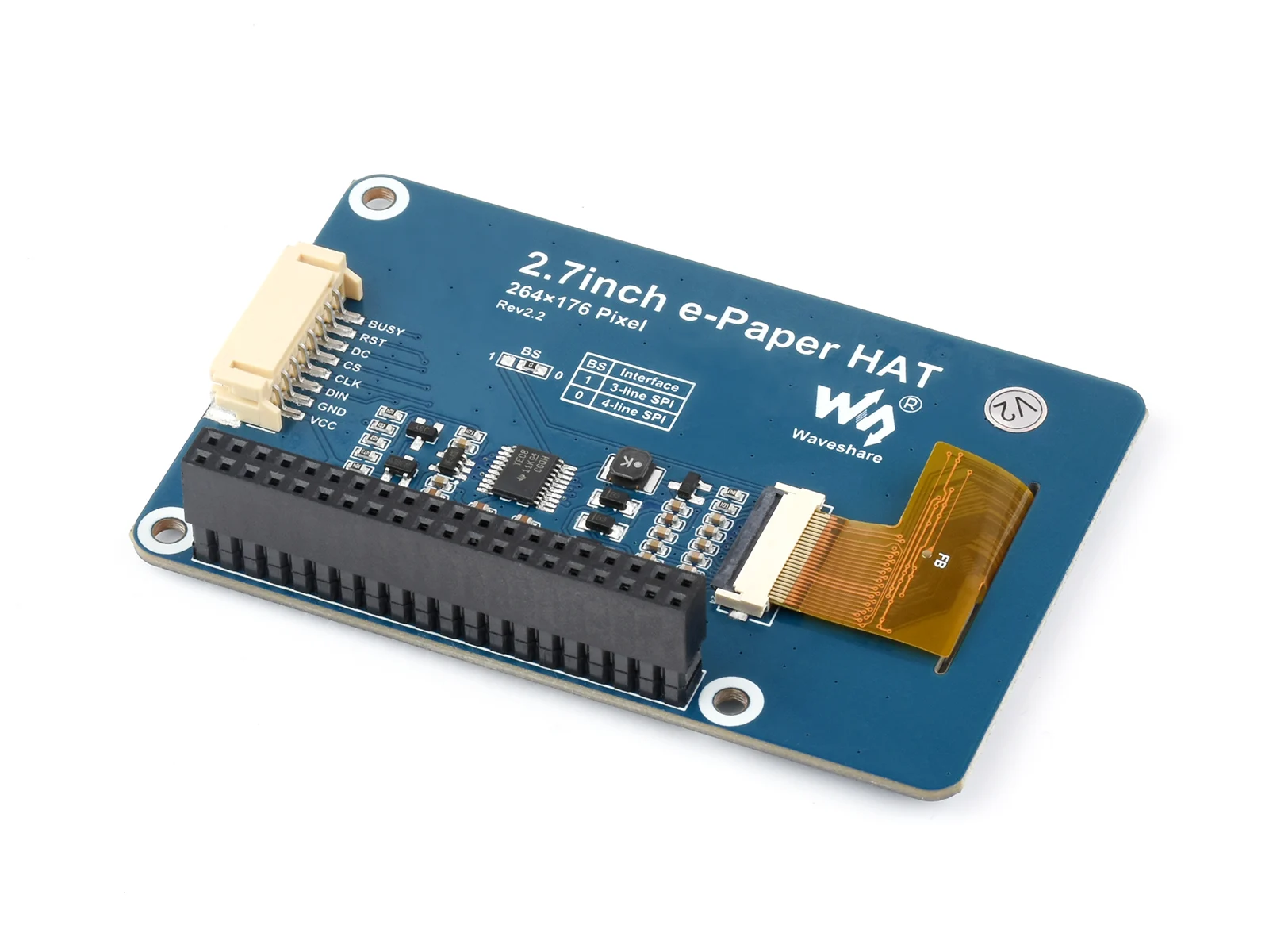 264x176 2.7inch e-Paper HAT 2.7inch E-Ink display HAT for Raspberry Pi black/white E-paper SPI Interface Ultra low consumption