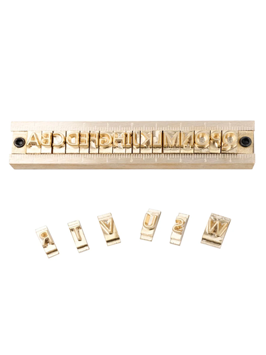 Brass Foil Hot Stamping Letters, Alphabet for Leather Stamps, Handmade Craft Tool, 30 Fonts