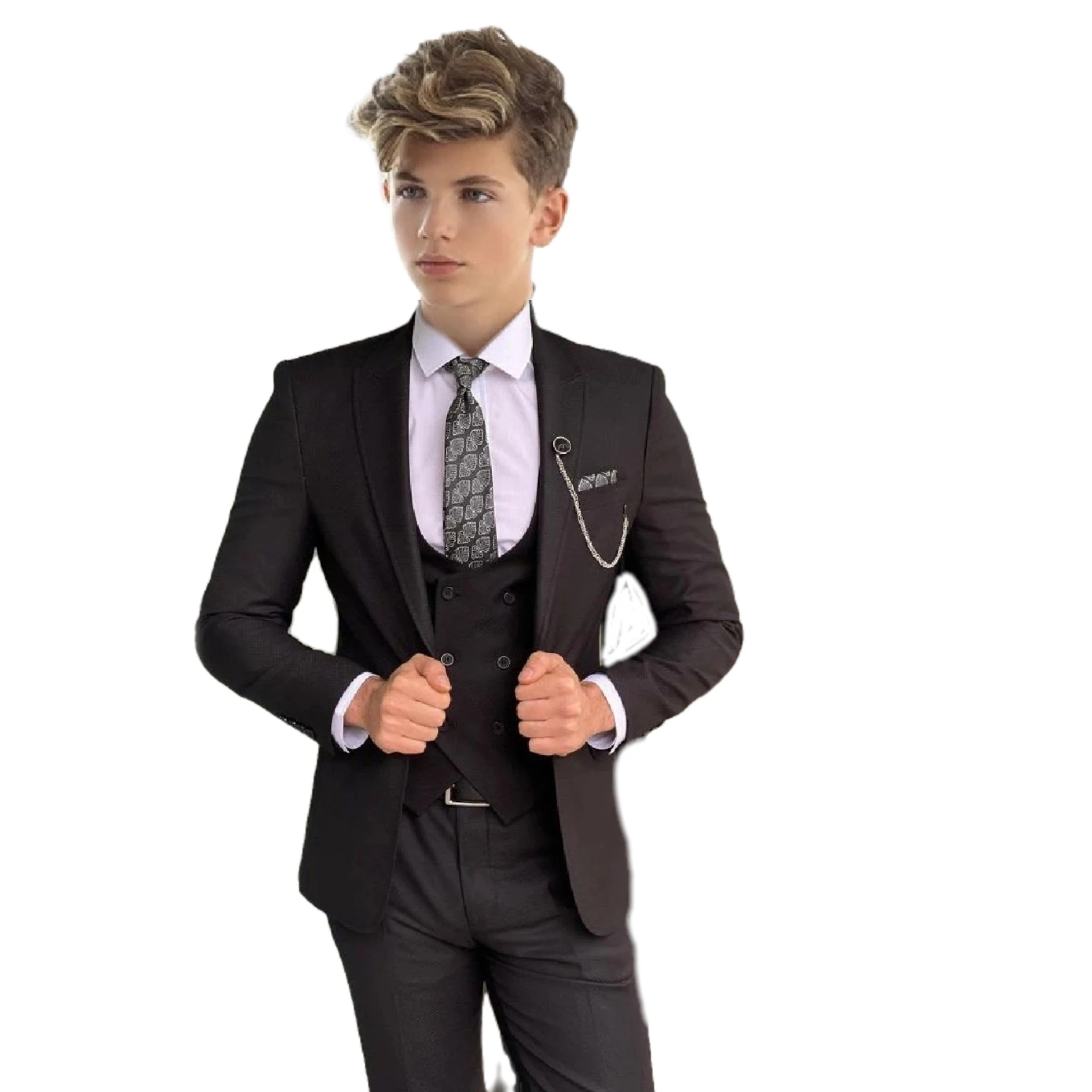 

Boys Suits Wedding 2 Pcs Groom's Suit Blazer Shorts Pants Suit Black Collar Formal Jacket Customized Made Gentlemen 2-12T New