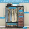 Heavy Duty Clothes Rack for Hanging Clothes with 5 Shelves & 5 Drawers, Metal Freestanding Clothing Rack with Five Hooks, Garmen 5