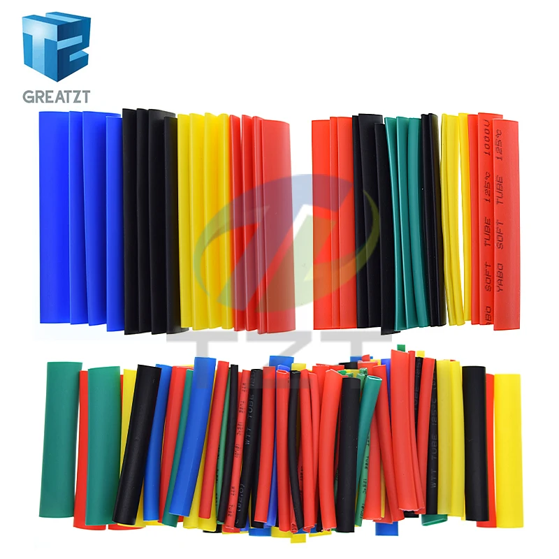 Heat Shrink Tubing 328Pcs Sleeving Wrap Wire Car Electrical Cable Kits Heat Shrink Tube Tubing Polyolefin 8 Sizes Mixed Color