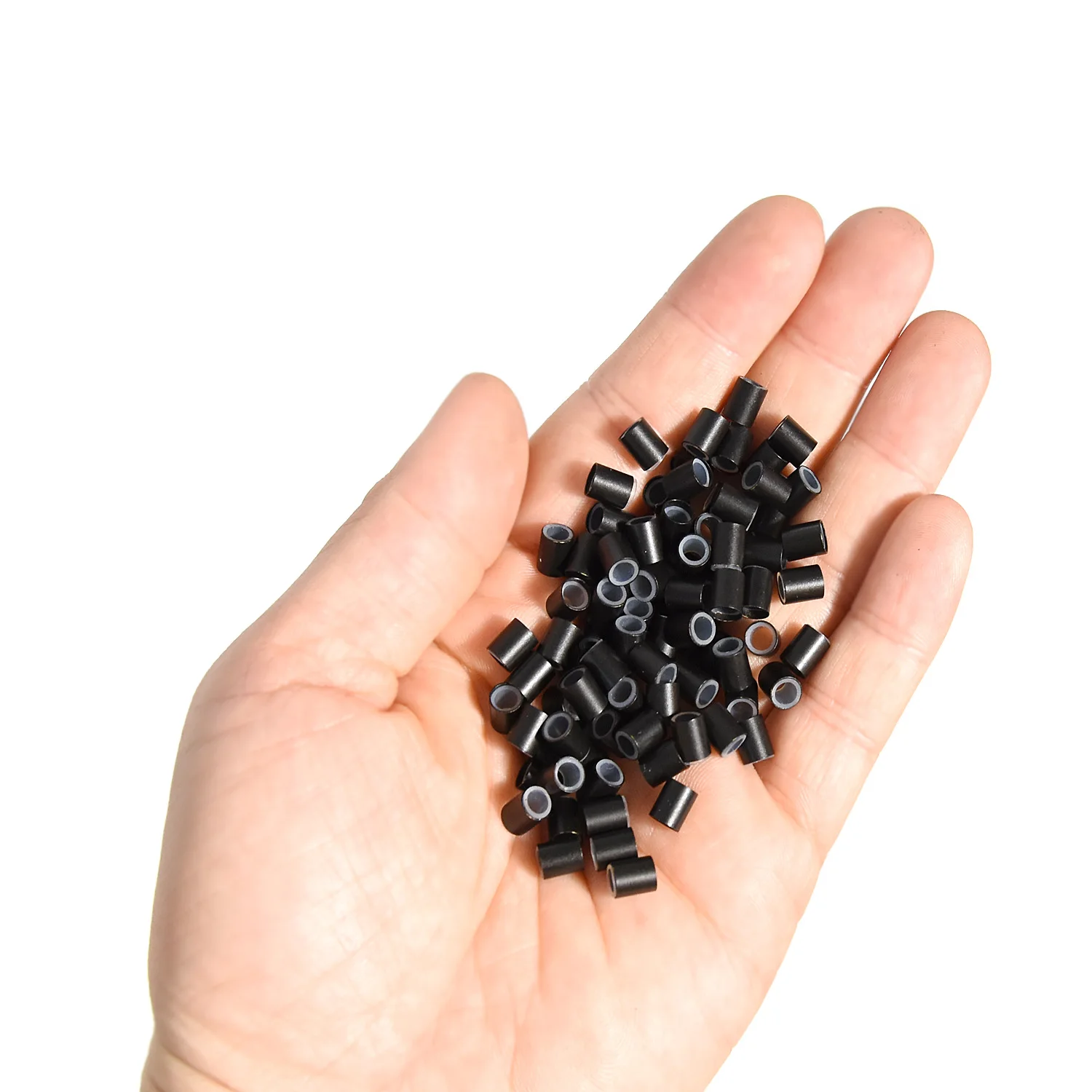 500개/봉투 5.0mmX6.0mm 라인형 실리콘 구리 튜브 헤어 익스텐션 루프 링 헤어 비즈 (인모 익스텐션 브레이드용)