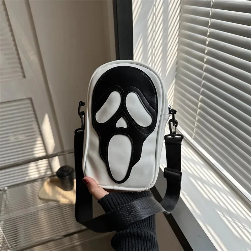 Halloween Ghost Bag Cute Skull Crossbody Bags Y2k Women Girls Punk Hiphop Horror Skeleton Shoulder Bag Funny Kids Handbag Purses