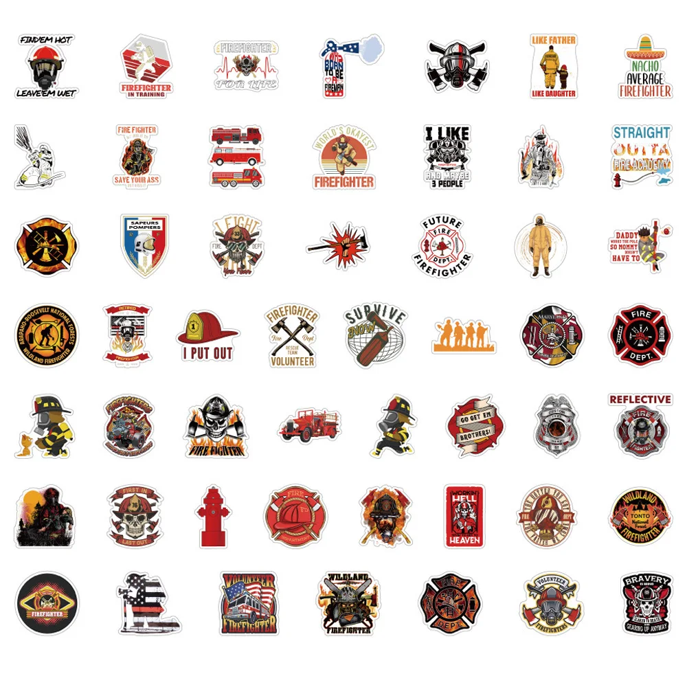 Fire Hero Waterproof Sticker Decal Set - Perfect for Skateboards, Luggage, Laptops, Cars, Bikes, and Guitars