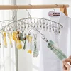 6-20Pegs Stainless Steel Clothes Drying Hanger Windproof Clothing Rack Clips Sock Laundry Airer Hanger Underwear Socks Holder 3