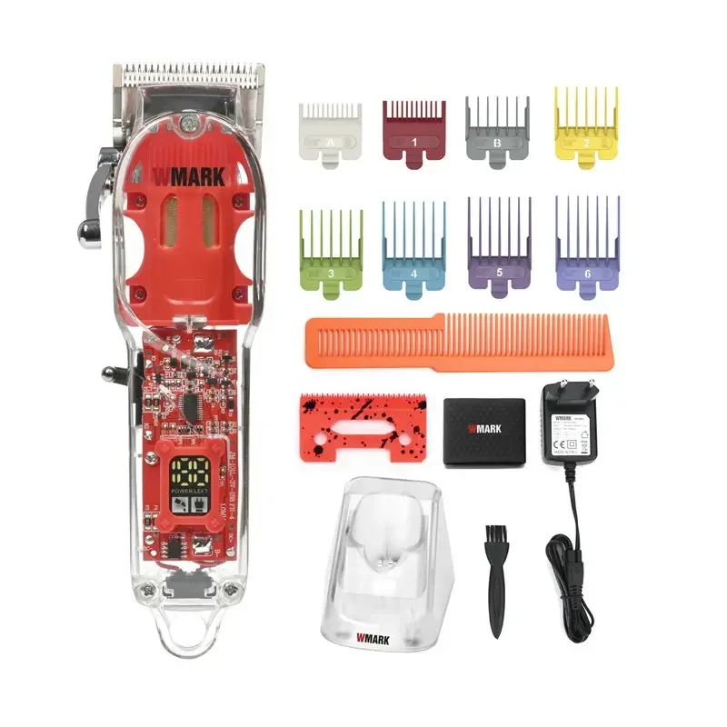 

WMARK 2600mAh NG-407 with Charge Stand Transparent Style Professional Rechargeable Clipper Cord & Cordless Hair Trimmer