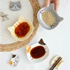 Japanese Cute Cat Dish Creative Ceramic Seasoning Dish Porcelain Dipping Saucer Plate Snack Plate Kitchen Supplies Tableware 4