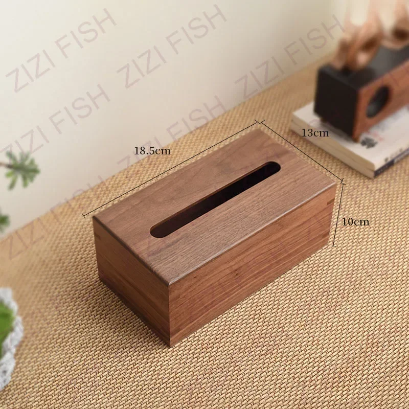 Cross Walnut Wood Tissue Boxes Household Paper Towel Case Living Room Coffee Table Removable Tissue Box Holder Home Decoration 3