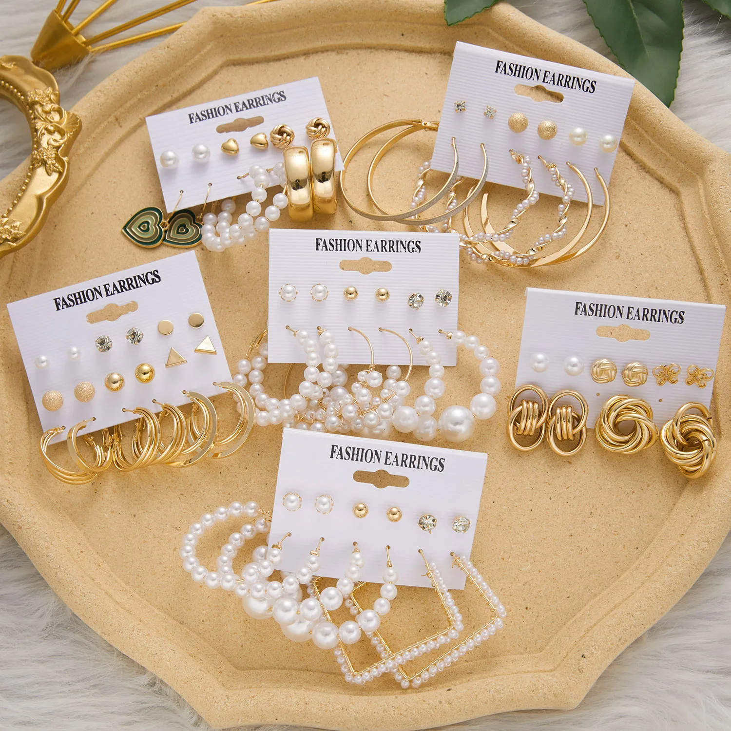 Korean Trendy Geometirc Butterfly Pearl Earrings Set For Women Resin Acrylic Star Heart Round Hoop Earrings Brincos Jewelry Gift
