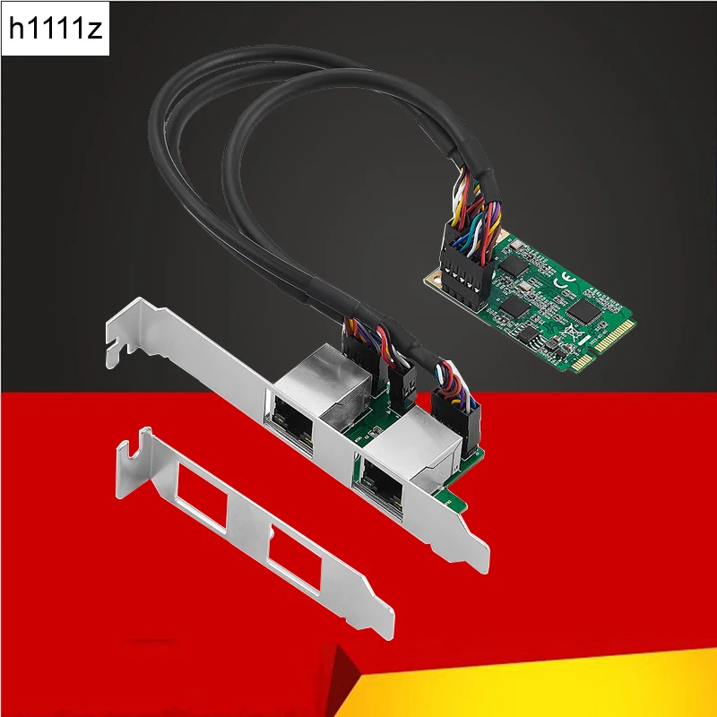 

Сетевая карта Mini PCIE на 2 порта RJ45 2,5G 2500 Мбит/с гигабитный Ethernet адаптер Lan Mini PCI Express NIC Realtek 8125B чип для ПК