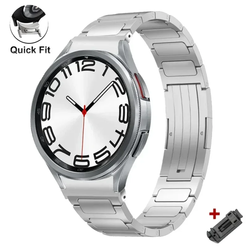 No Gaps Titanium Strap For Samsung Galaxy Watch 6 Classic 47mm 43 Luxury Bracelet For 6/5/4 40 44mm Quick Fit Band For 5Pro 45mm