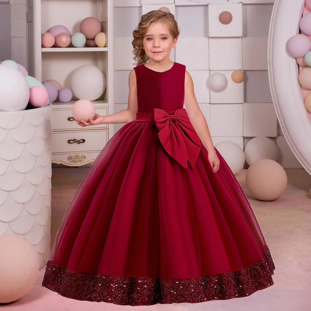 Kit Vestido Princesa Laço Vermelho Natal Juvenil Infantil Bebê