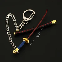 Mini Sword Keychain One Piece 9cm Roronoa Zoro Samurai Anime Scabbard Katana Buckle Key Chain for men women Cosplay Toy Gift 1