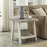 Athens Modern 3-piece wooden coffee table set, 24D x 48W x 19H in, gray and beige 1