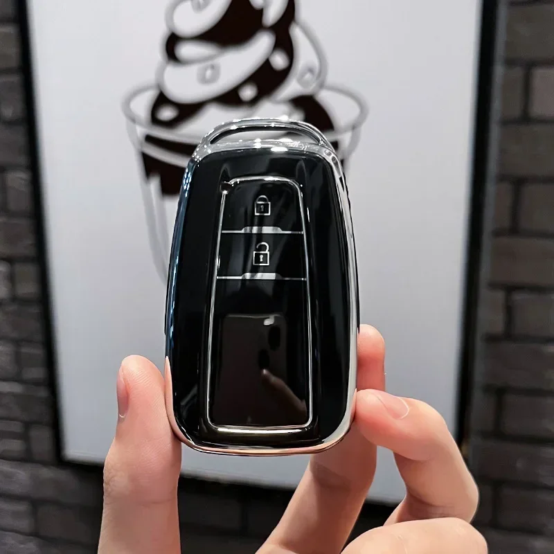TPU Car Key Case Full Cover Shell Keychain Accessories for Toyota Prius Camry Corolla CHR C-HR RAV4 Land Cruiser Prado