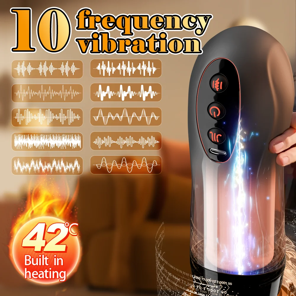 Sex Machines Male Masturbation Cup Suction Mount Pocket Pussy Sexy Voice Penis Trainer Heating Masturbator Toy Sex Toy For Men 2