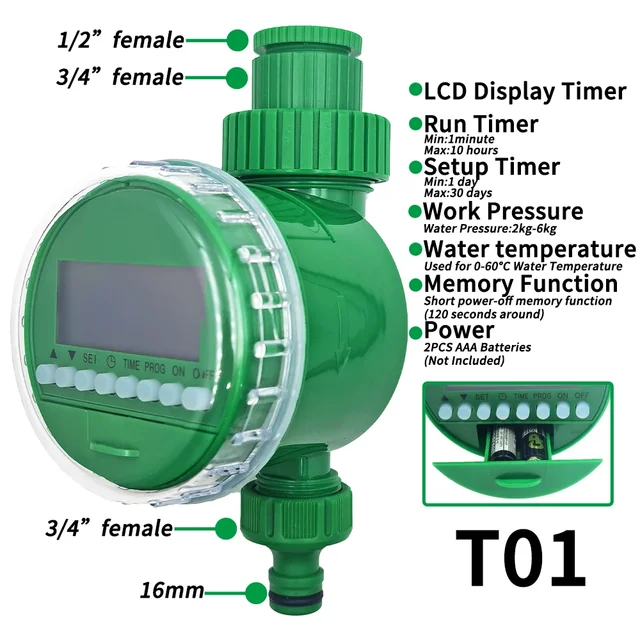 LCD Display Electronic Garden Watering Timer Automatic Irrigation Controller Intelligence Valve Watering Control Device 3