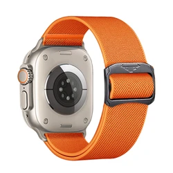 Braided Nylon Elastic Bracelet Strap - 42 44 45 46 49mm (Orange)