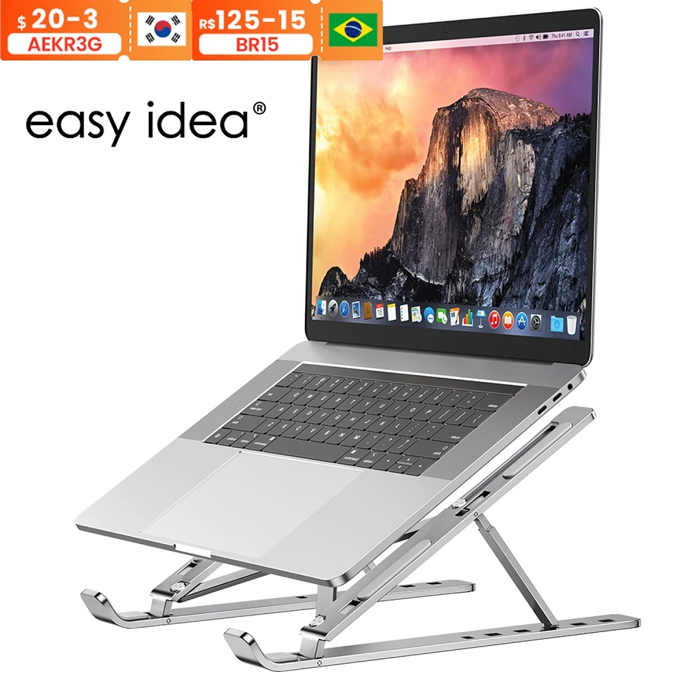 Portable Laptop Stand Aluminium Foldable Notebook Support Laptop Base Macbook Pro Holder Adjustable Bracket Computer Accessories - Stand - AliExpress