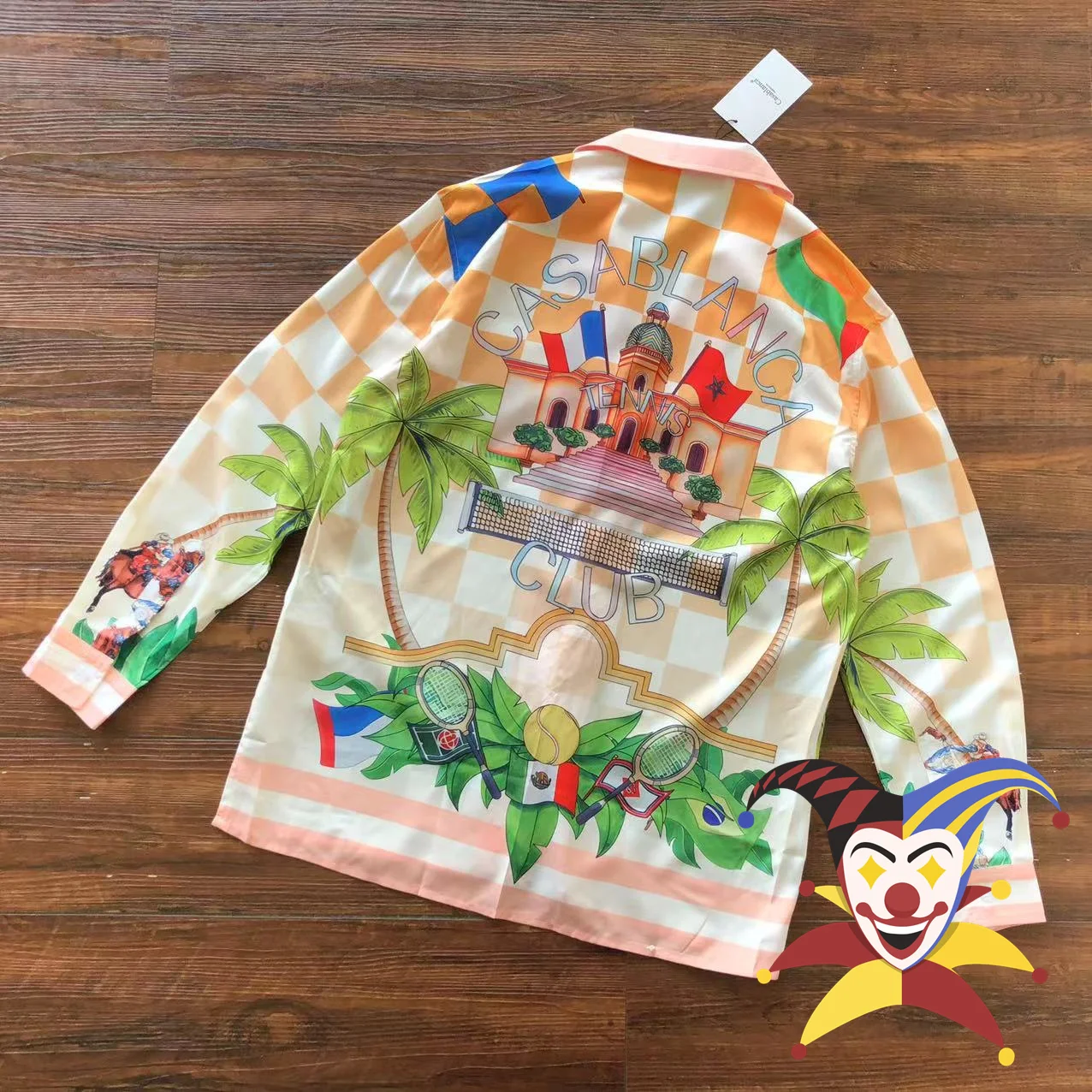 

Tennis Club Casablanca Checkered Castle Shirts Men Women Long Sleeved Shirt Top Tees