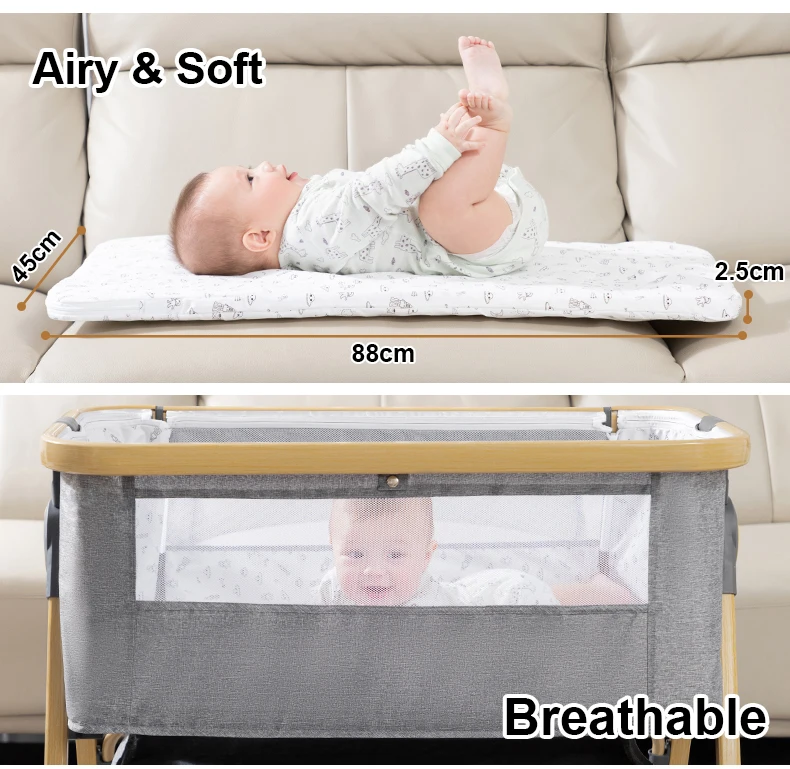 Baby Crib 3 in 1 Baby bed Portable Foldable Adjustable Height Rotatable Wheels Shaker Bassinet With Mosquito Net for Newborn Sd1ce925a411046749e0510d46231dbf8Y