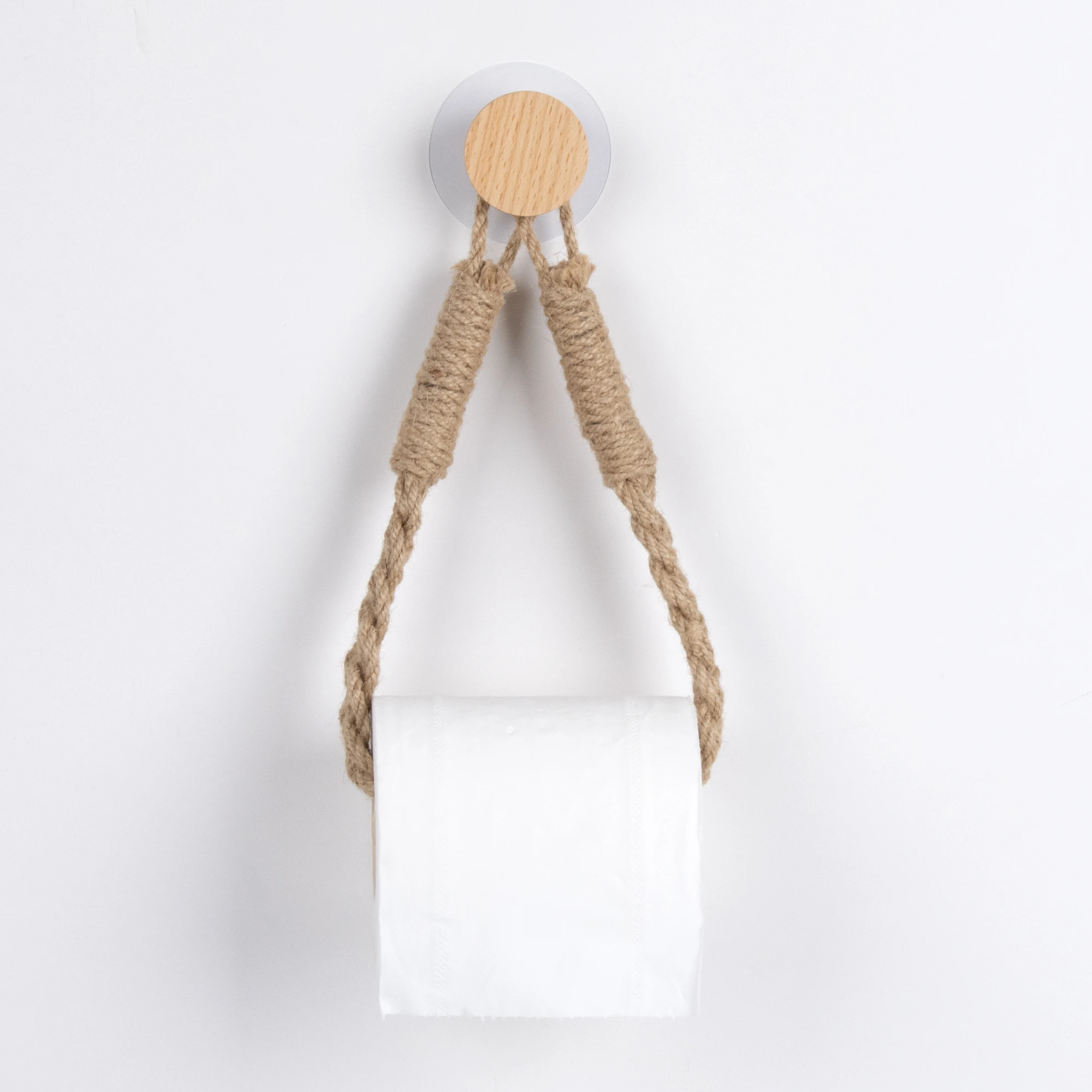 Paper Towel Holder Toilet Paper Rack Toilet Paper Holder Toilet Roll Holder Paper Towel Rack Nail-free Woven Hemp Rope Towel Holder