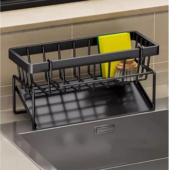 Stainless Steel Sponge Holder for Kitchen Sink – Self-Draining Organizer 1