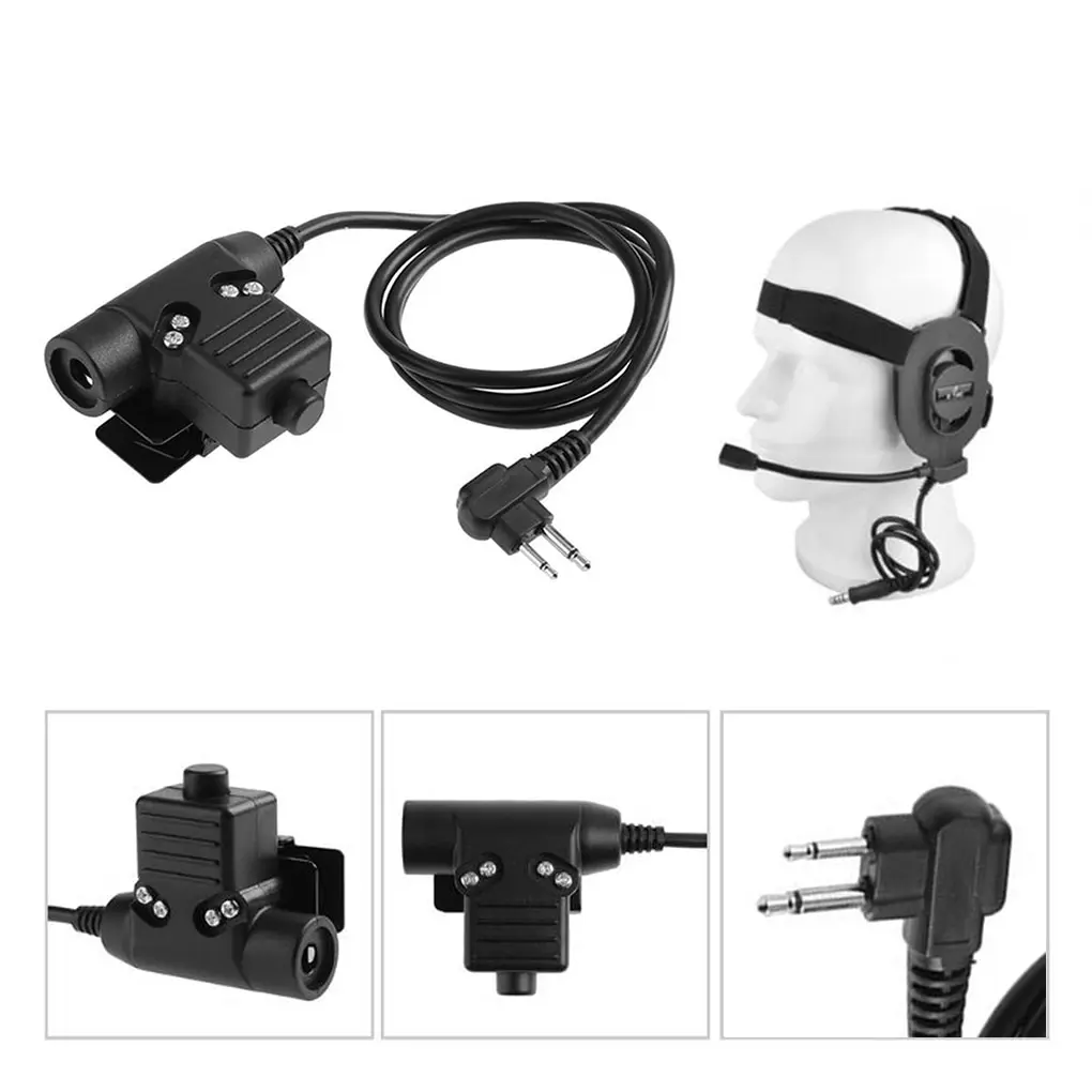U94 PTT Cable Plug Military Adapter Z113 Standard Version Walkie Talkie Motorola Kenwood TYT F8 BAOFENG 5R Radio Hunting