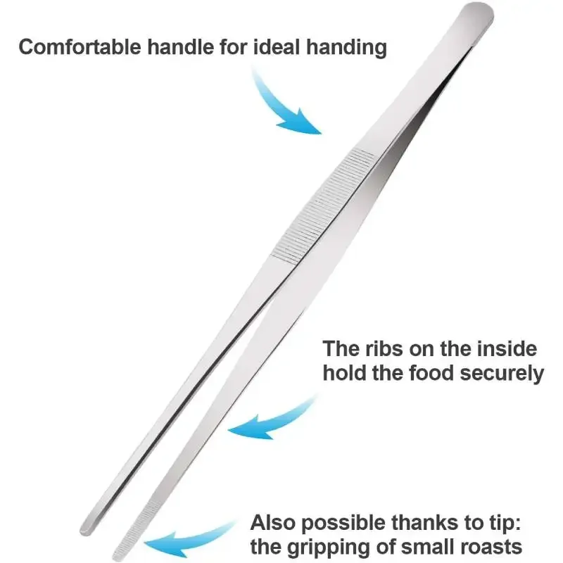 5/6/8/10/12 Inch Straight Tweezer Stainless Steel Aquarium Plant Tank BBQ Long Straight Tweezer Clip Feeding Tongs 1Pcs plant tweezers