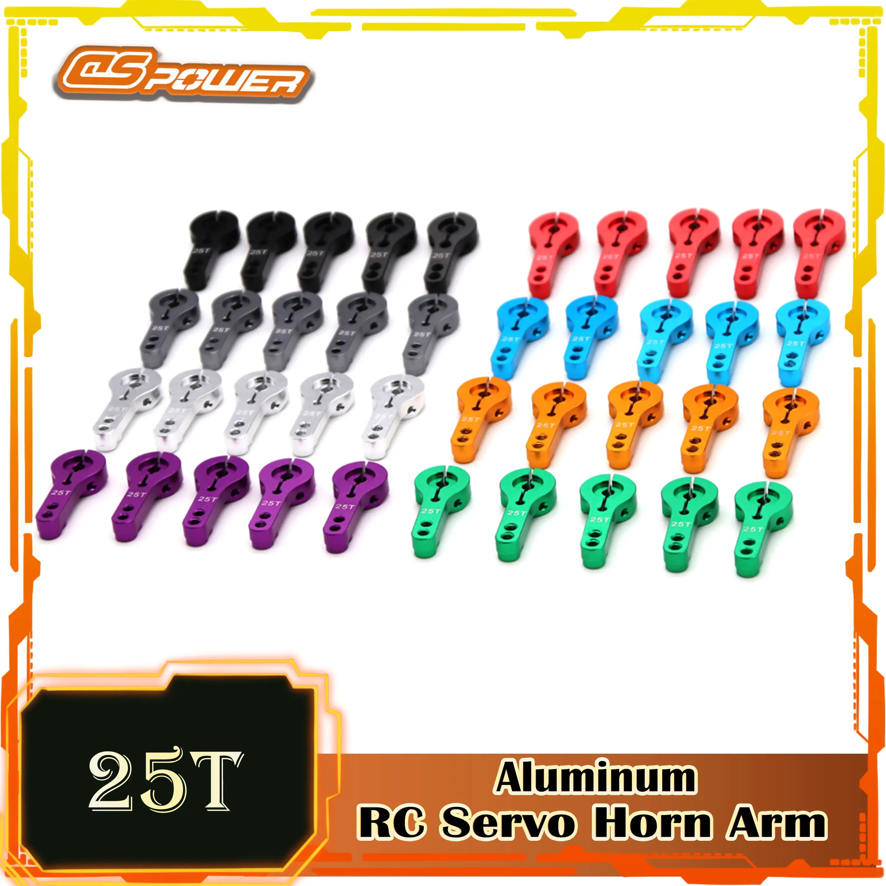 

DSPOWER 25T RC Servo Horn Arm M3 Metal Aluminum Set for MG995 MG996R E9001 Futaba Savox Xcore HSP PowerHD JX SPT Dspower DIY Car