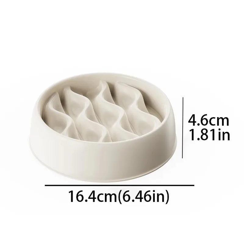 Simple Design Pet Slow Feeding Bowl, Wavy Column Design, Dual-Purpose for Food & Water, Easy To Clean, for Cats & Dogs Feeding