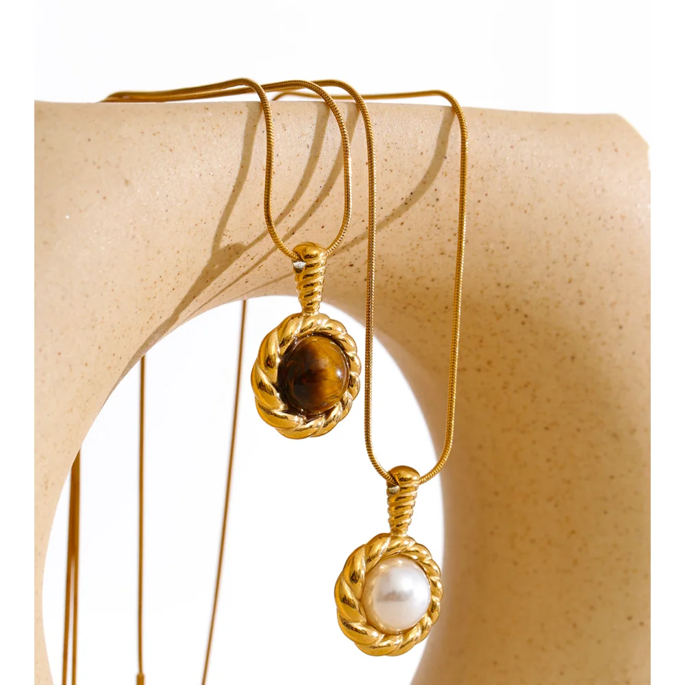 Natural Imitation Pearl Pendant Necklace Fashion Jewelry