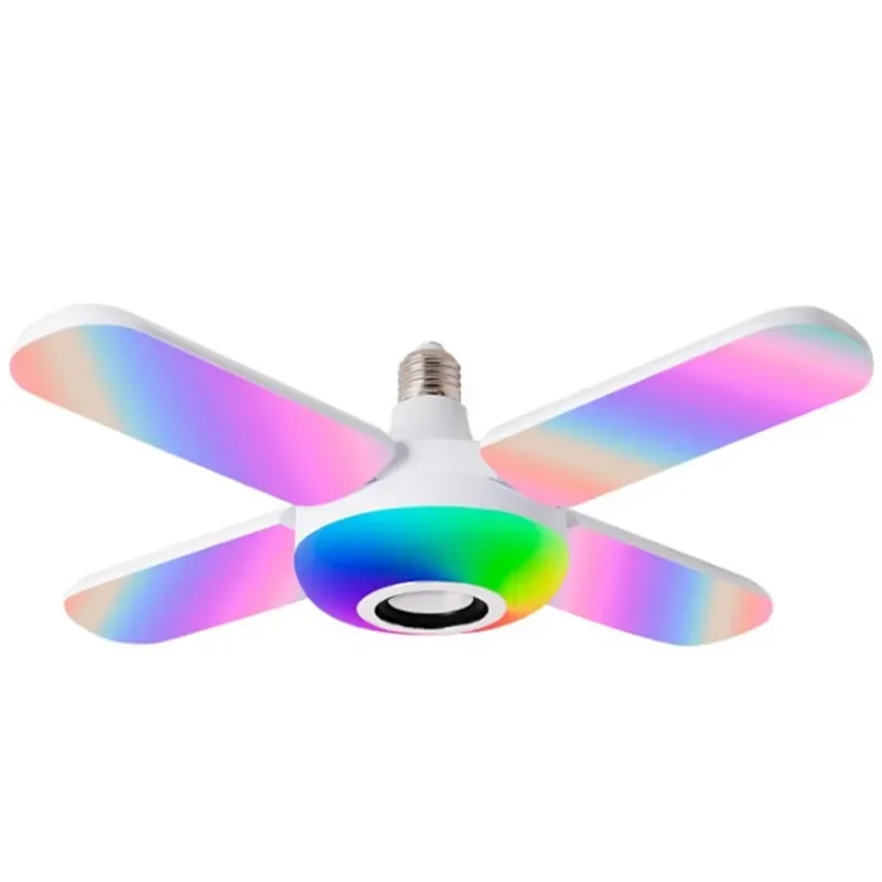 Bluetooth Music Light E27 Interface Mobile Phone Wireless Audio Player Home Lighting Folding Fan Type Stage Colorful Led Lights